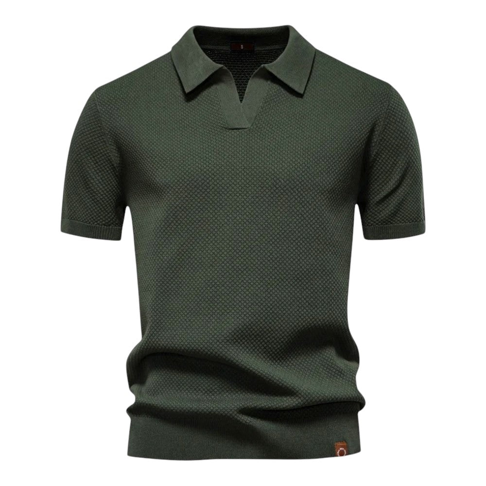 Men Micro-Texture Knit Polo LionStyle