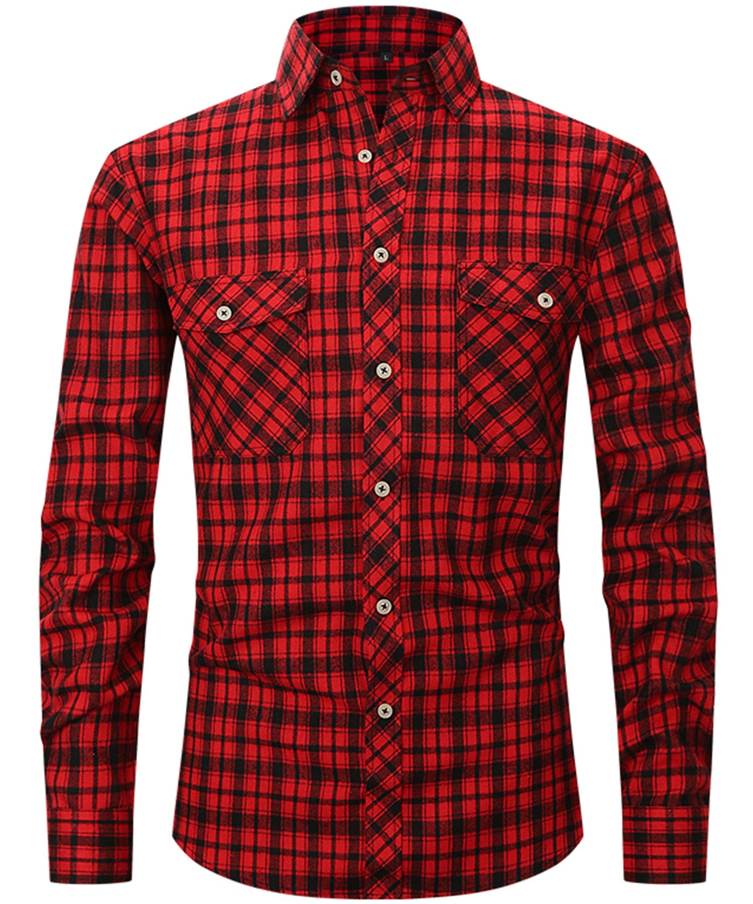 Men Smart Casual Plaid Shirt LionStyle