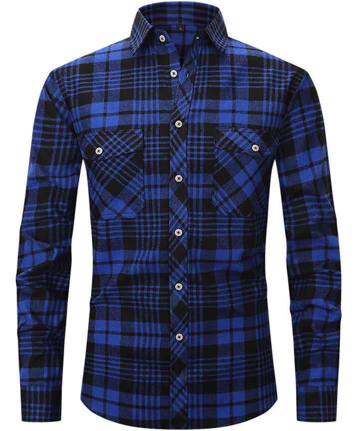 Men Smart Casual Plaid Shirt LionStyle