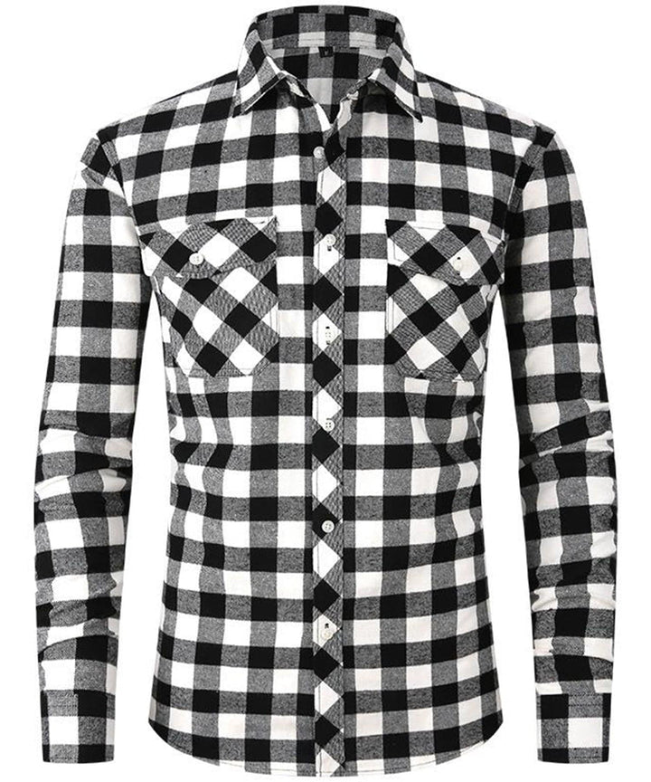 Men Smart Casual Plaid Shirt LionStyle