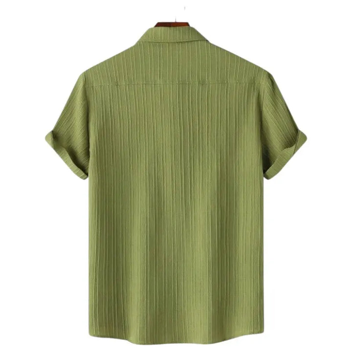 Men Textured Short Sleeve Button Shirt LionStyle Lion Style