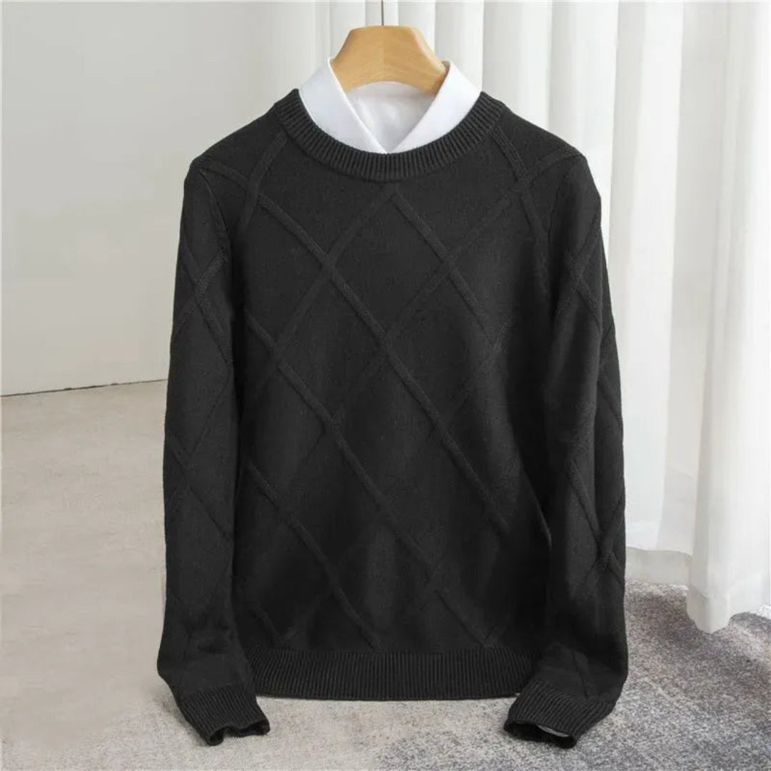 Men’s Argyle Knit Cashmere Sweater