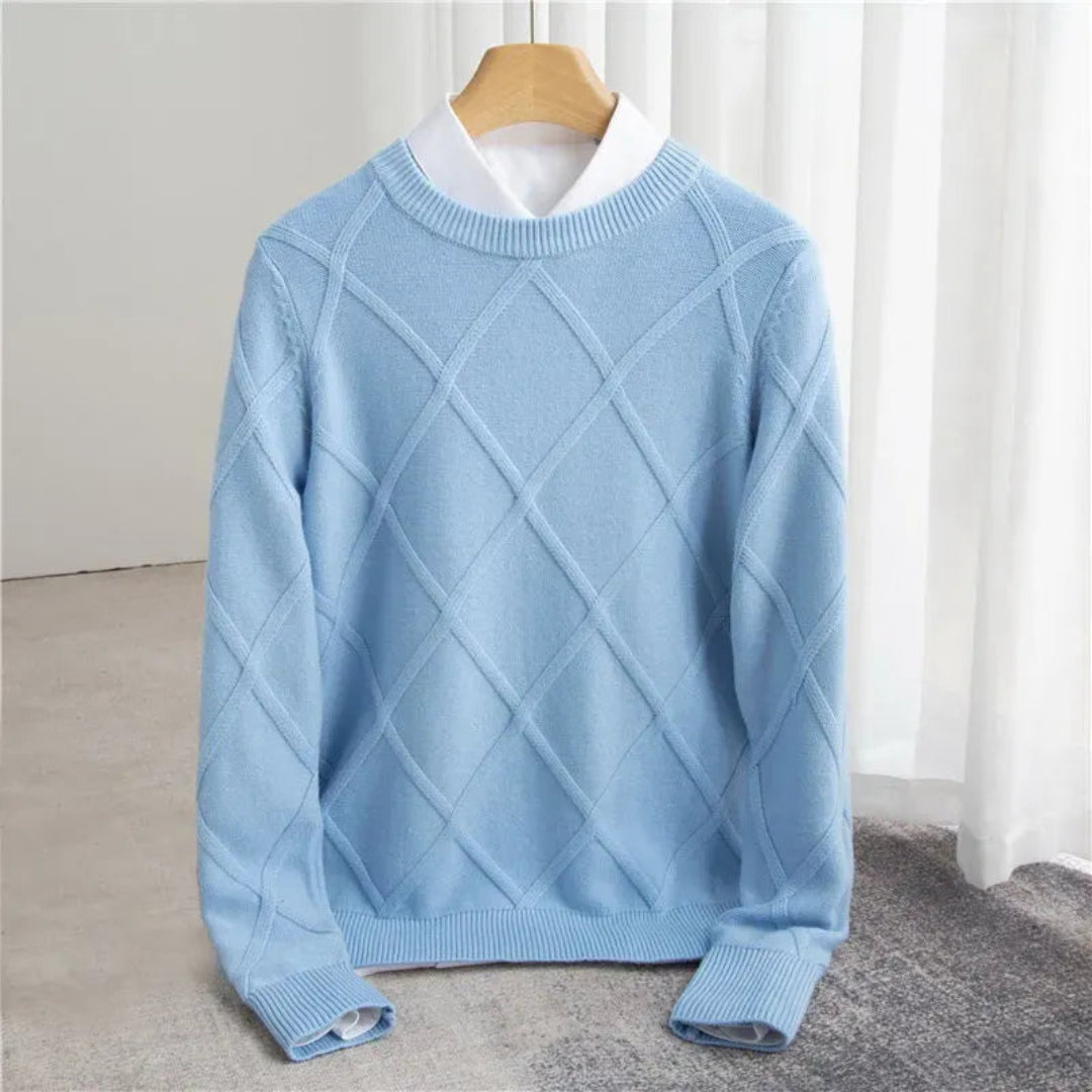 Men’s Argyle Knit Cashmere Sweater