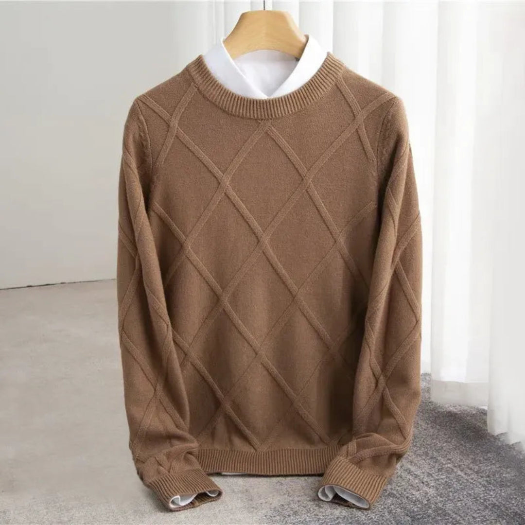 Men’s Argyle Knit Cashmere Sweater