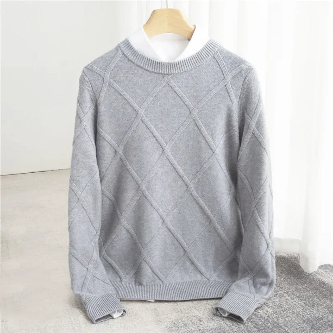 Men’s Argyle Knit Cashmere Sweater