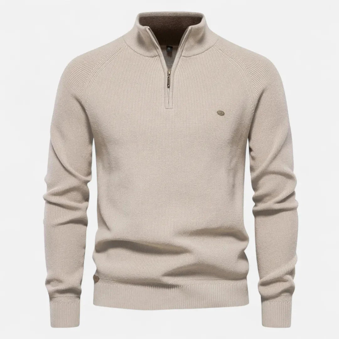 Men’s Classic Half-Zip Cotton Knit Sweater