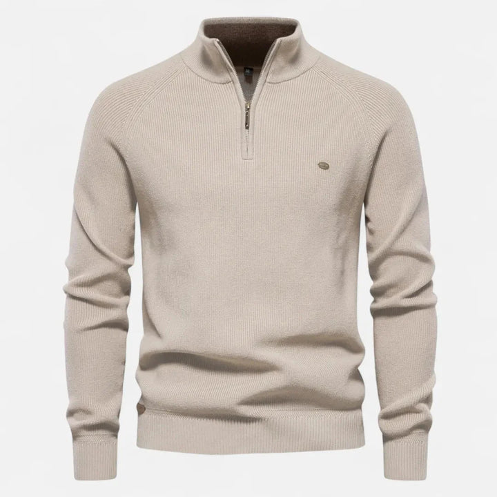Men’s Classic Half-Zip Cotton Knit Sweater