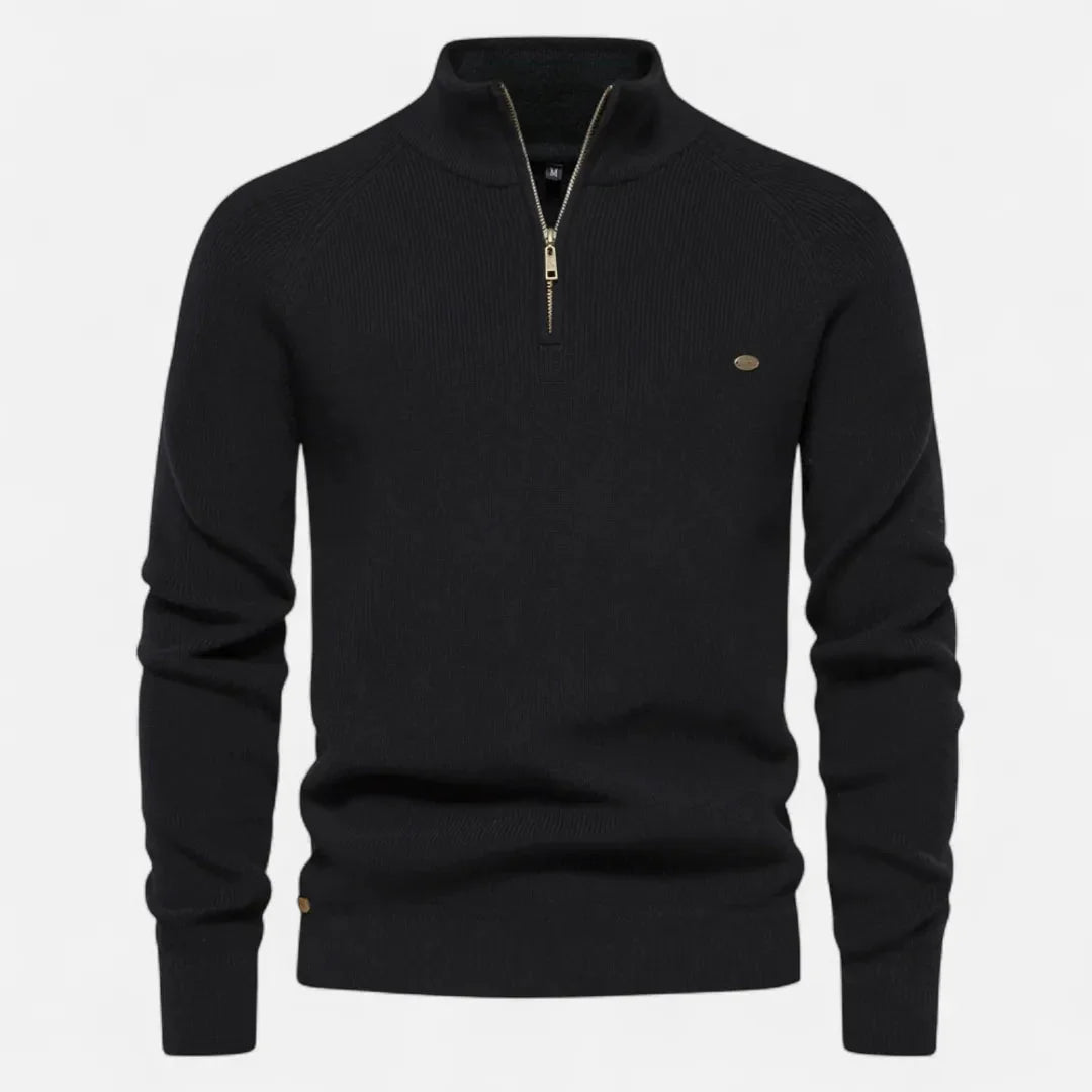 Men’s Classic Half-Zip Cotton Knit Sweater