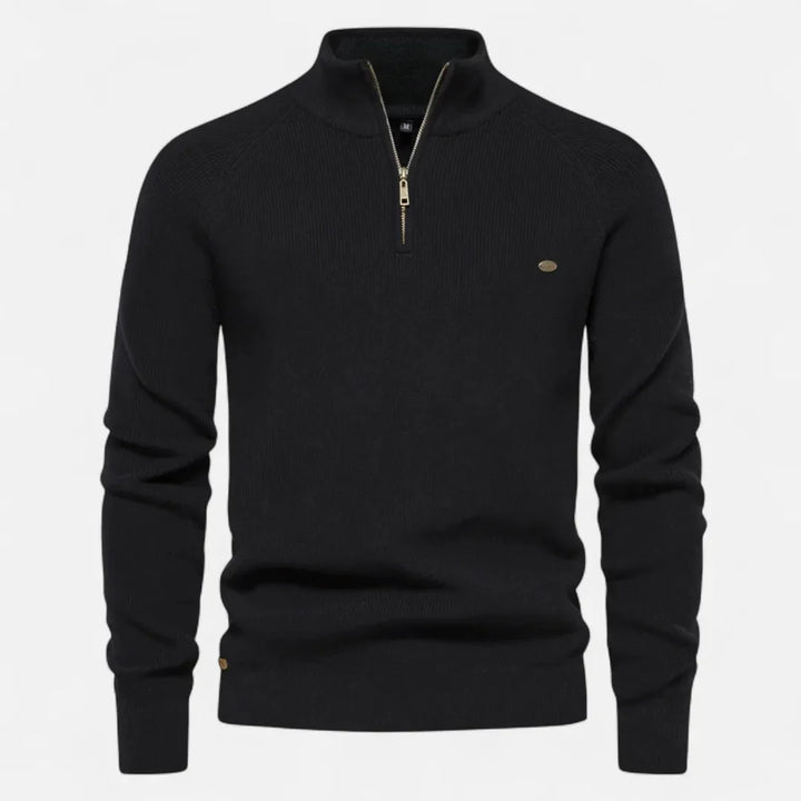 Men’s Classic Half-Zip Cotton Knit Sweater