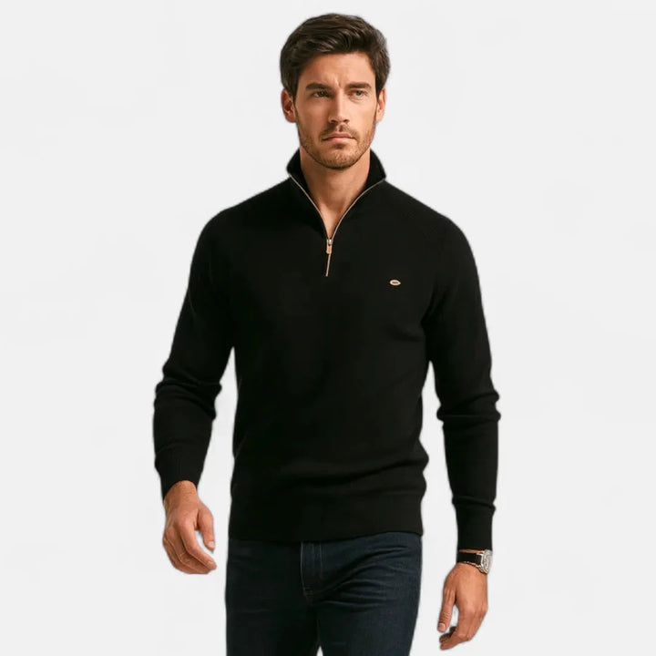 Men’s Classic Half-Zip Cotton Knit Sweater