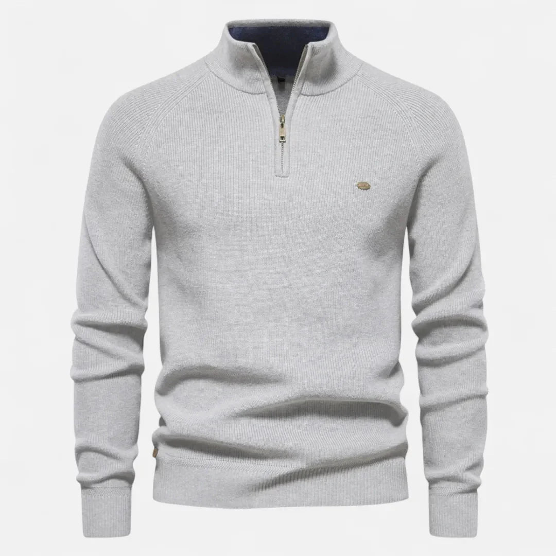 Men’s Classic Half-Zip Cotton Knit Sweater