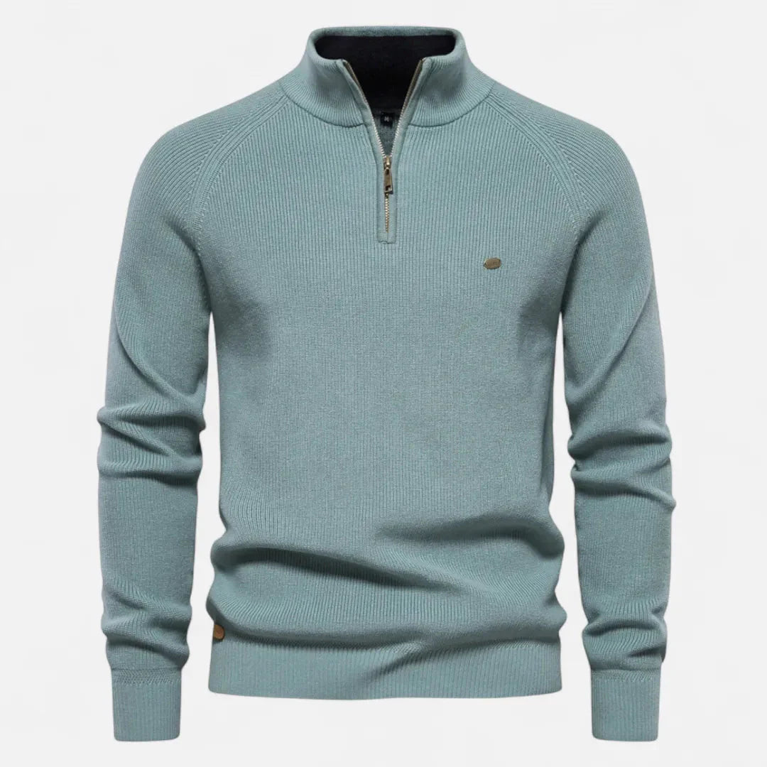 Men’s Classic Half-Zip Cotton Knit Sweater