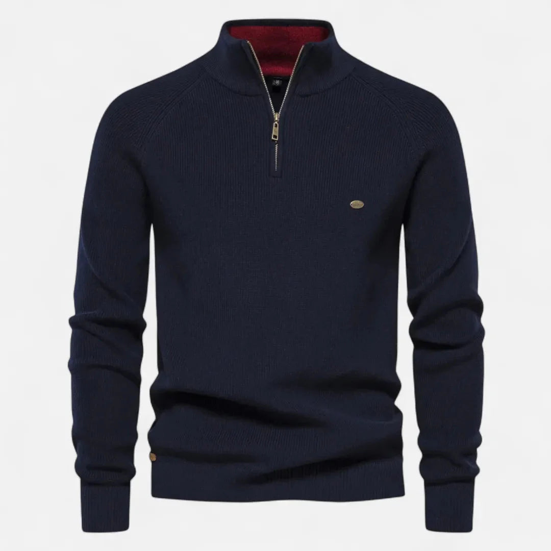 Men’s Classic Half-Zip Cotton Knit Sweater