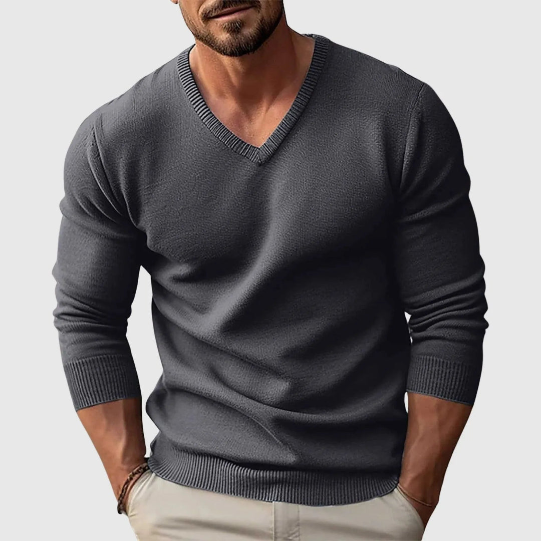 Men’s Classic V-Neck Knit Sweater