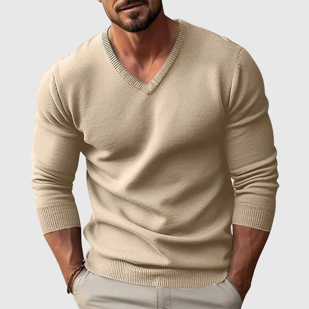 Men’s Classic V-Neck Knit Sweater