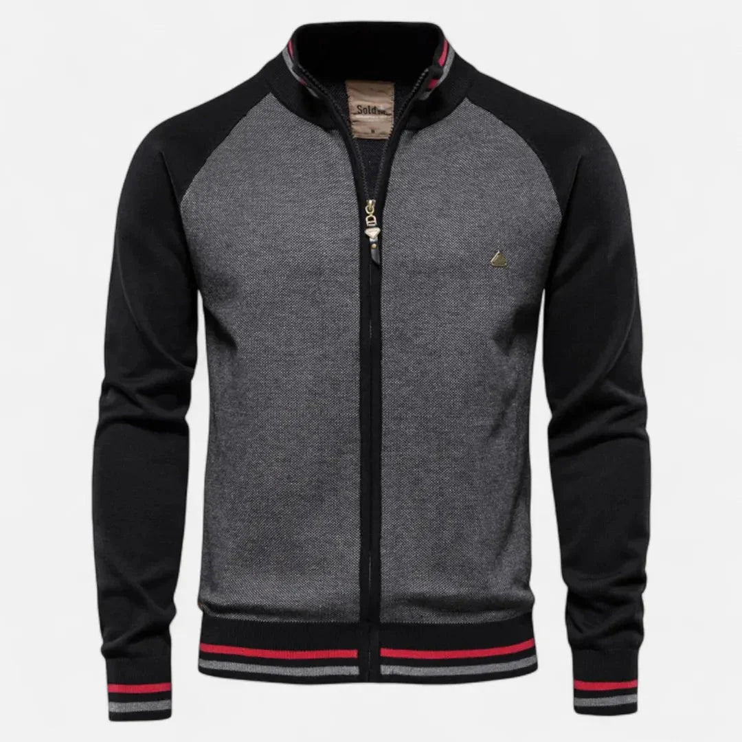 Men’s Color-Block Raglan Zip Knit Jacket