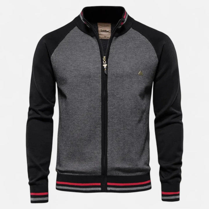 Men’s Color-Block Raglan Zip Knit Jacket