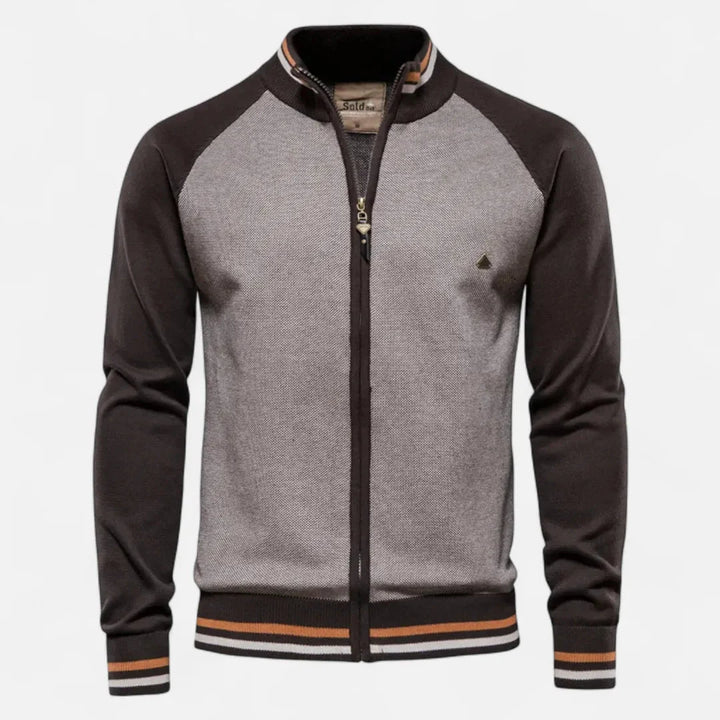 Men’s Color-Block Raglan Zip Knit Jacket