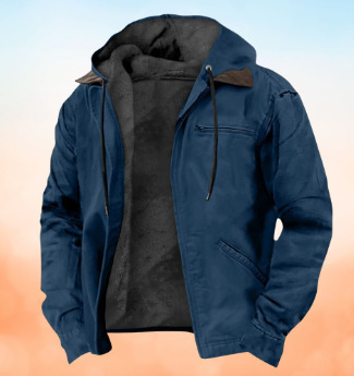 Men’s Fleece-Lined Hooded Jacket Lion Style