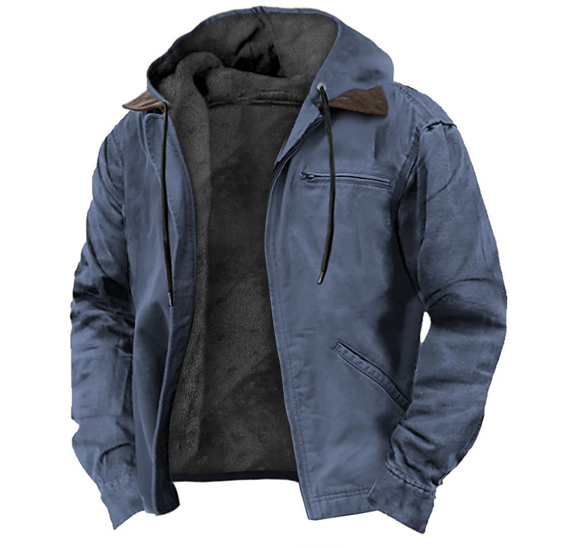 Men’s Fleece-Lined Hooded Jacket Lion Style
