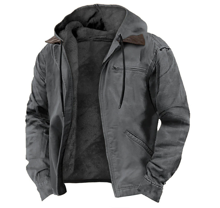Men’s Fleece-Lined Hooded Jacket Lion Style
