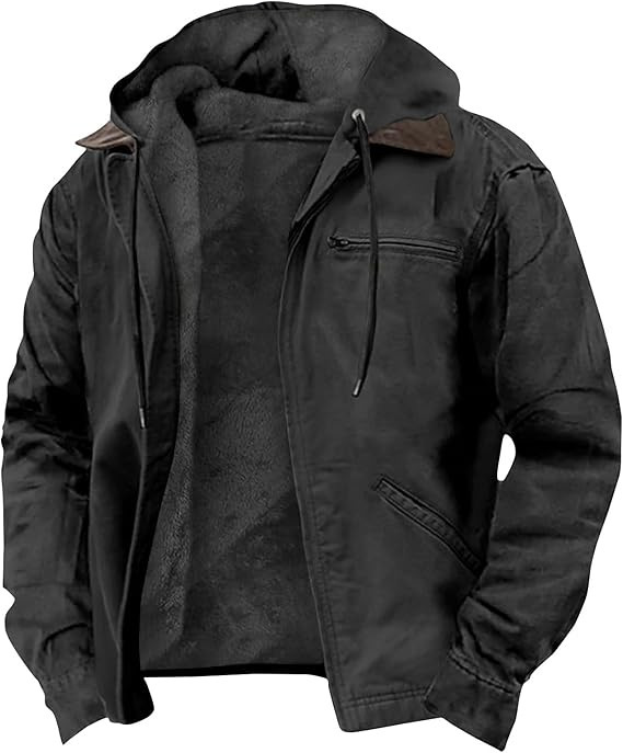 Men’s Fleece-Lined Hooded Jacket Lion Style
