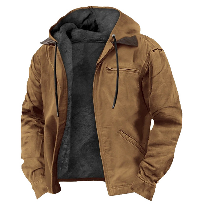 Men’s Fleece-Lined Hooded Jacket Lion Style