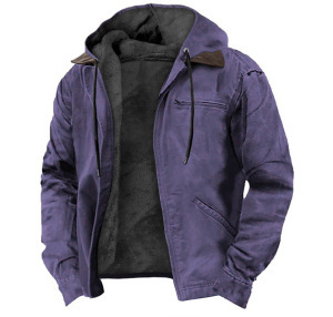 Men’s Fleece-Lined Hooded Jacket Lion Style