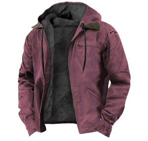 Men’s Fleece-Lined Hooded Jacket Lion Style
