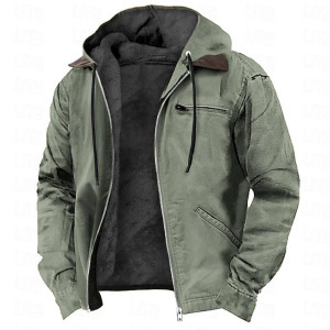 Men’s Fleece-Lined Hooded Jacket Lion Style