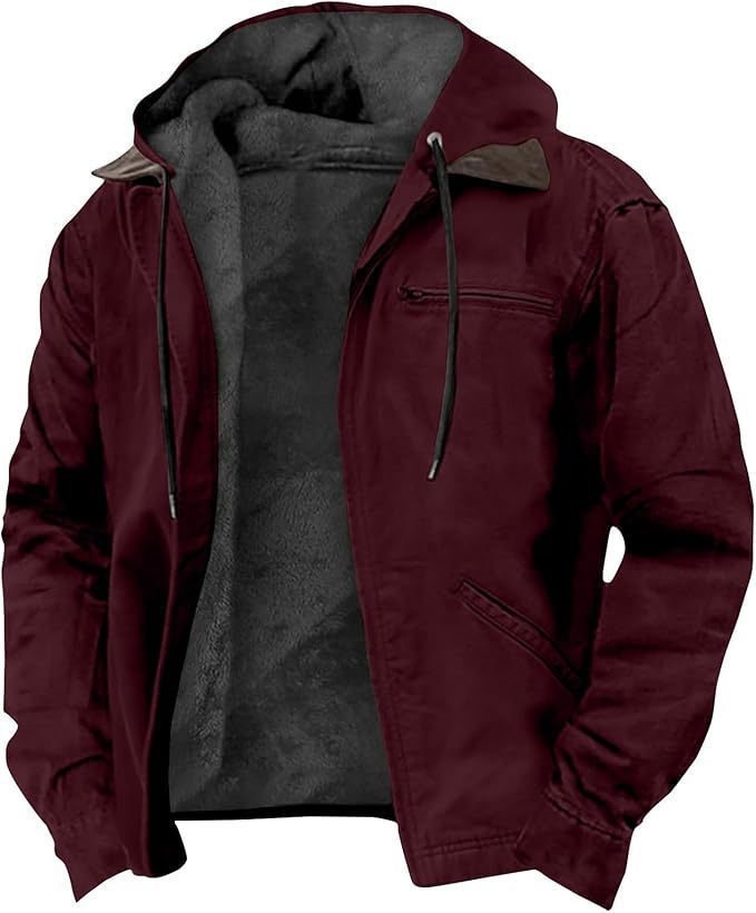 Men’s Fleece-Lined Hooded Jacket Lion Style