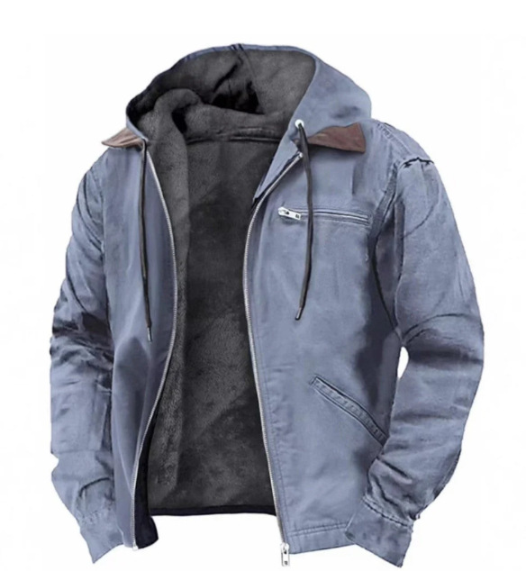 Men’s Fleece-Lined Hooded Jacket Lion Style