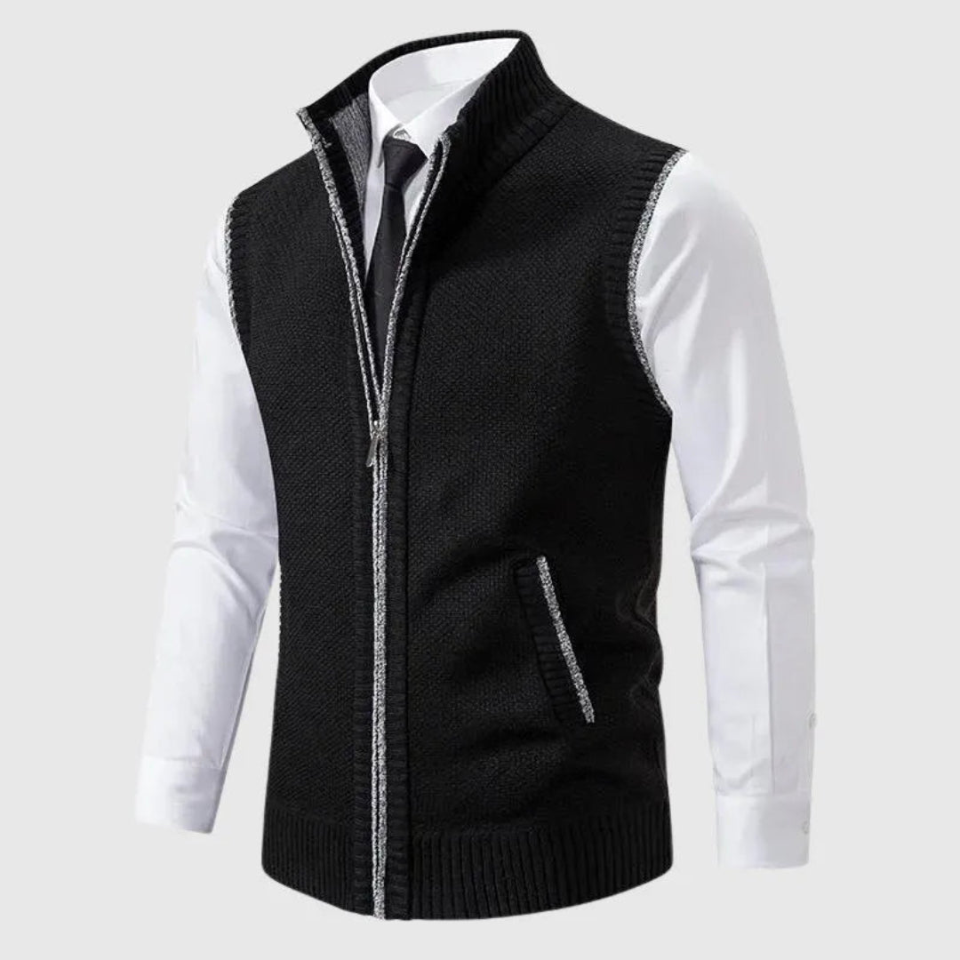 Men’s Knit Zip-Up Sweater Vest