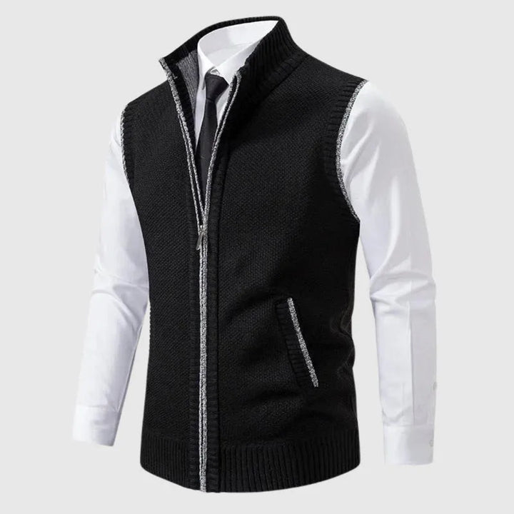 Men’s Knit Zip-Up Sweater Vest