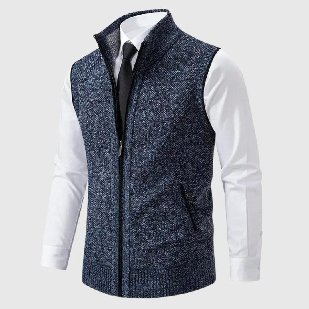 Men’s Knit Zip-Up Sweater Vest