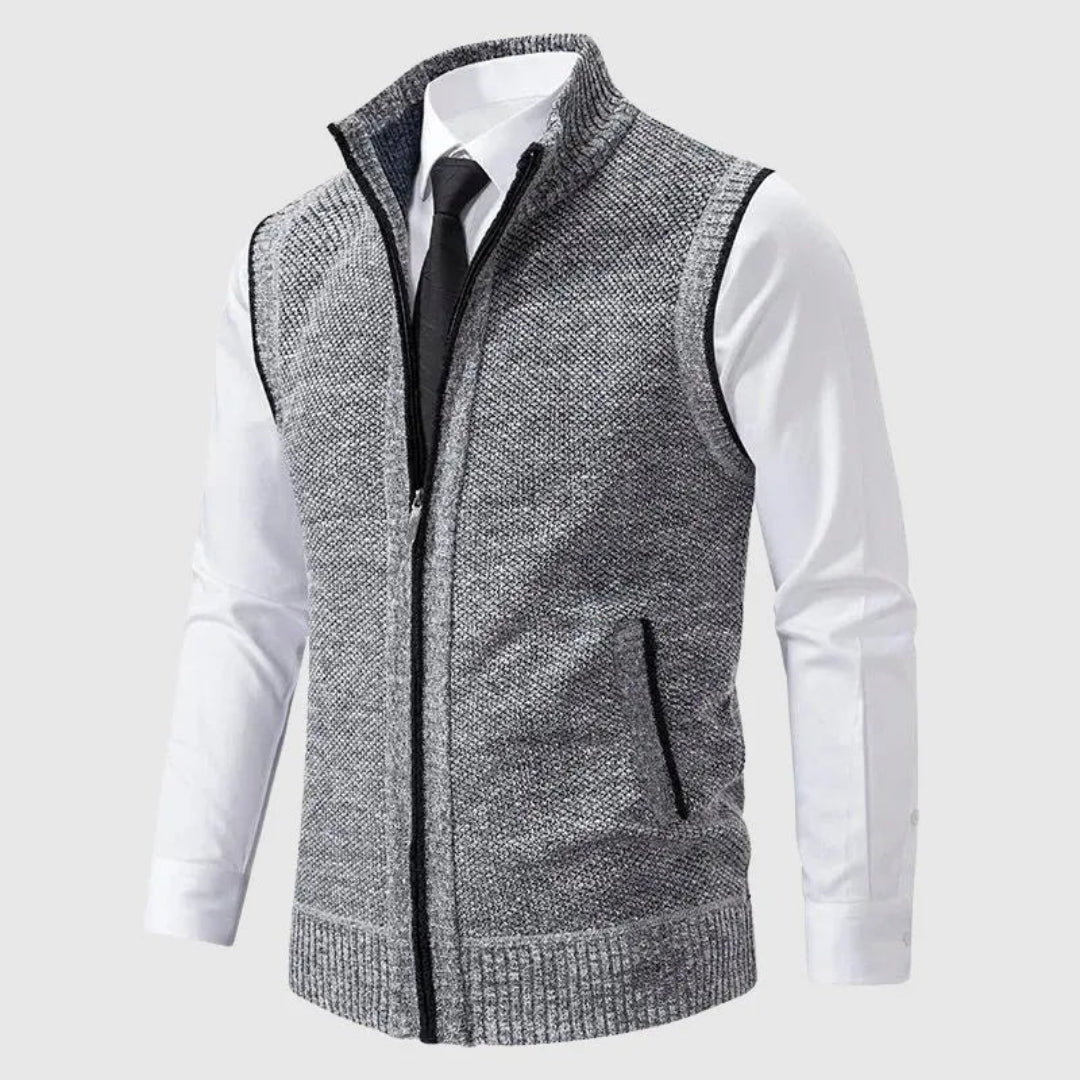 Men’s Knit Zip-Up Sweater Vest