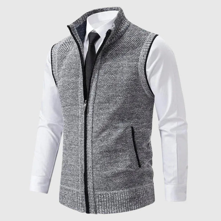 Men’s Knit Zip-Up Sweater Vest