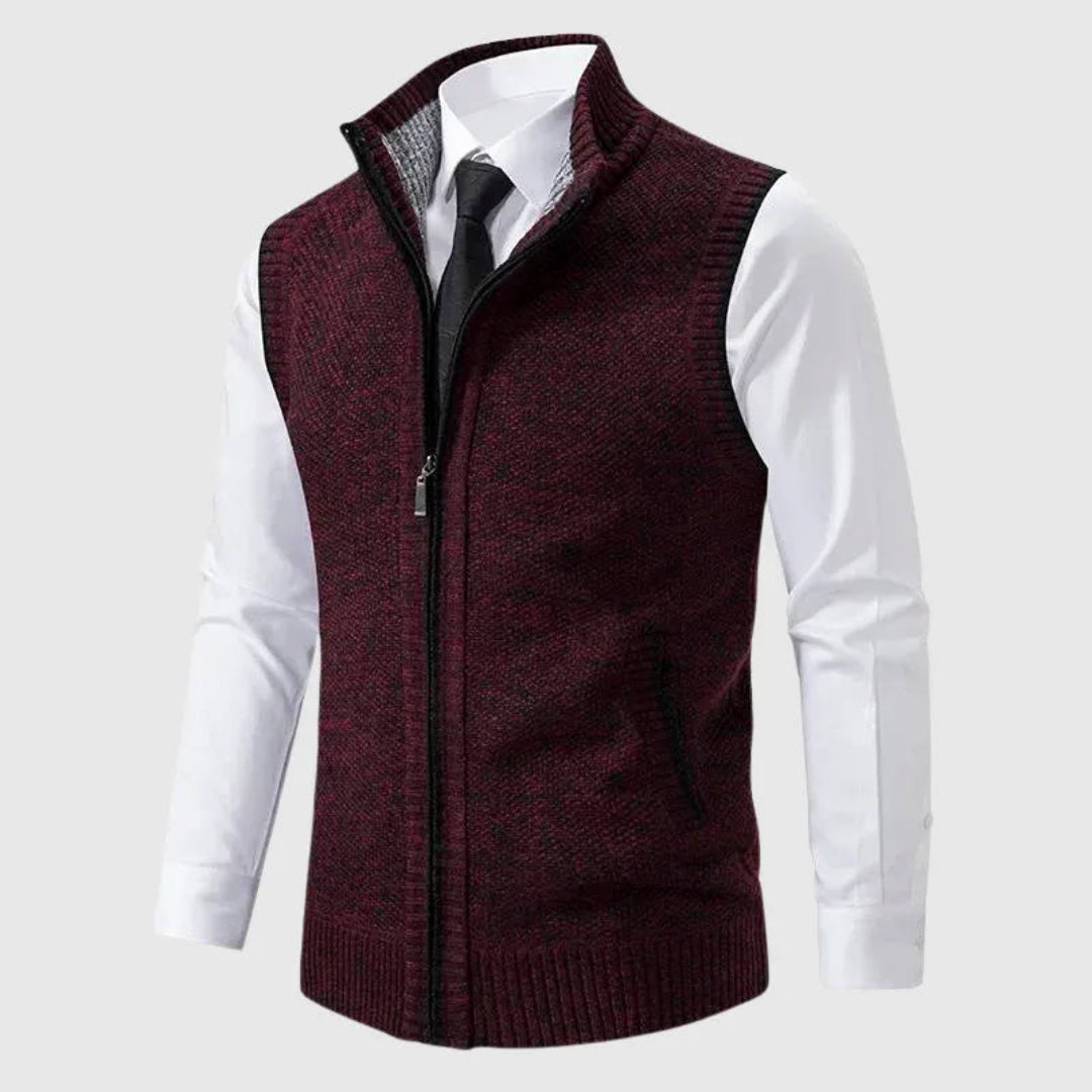 Men’s Knit Zip-Up Sweater Vest