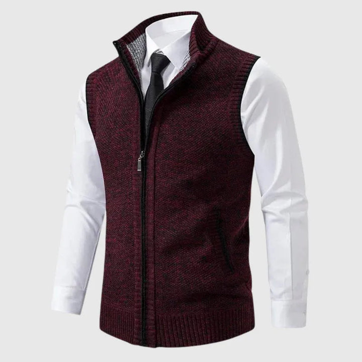 Men’s Knit Zip-Up Sweater Vest