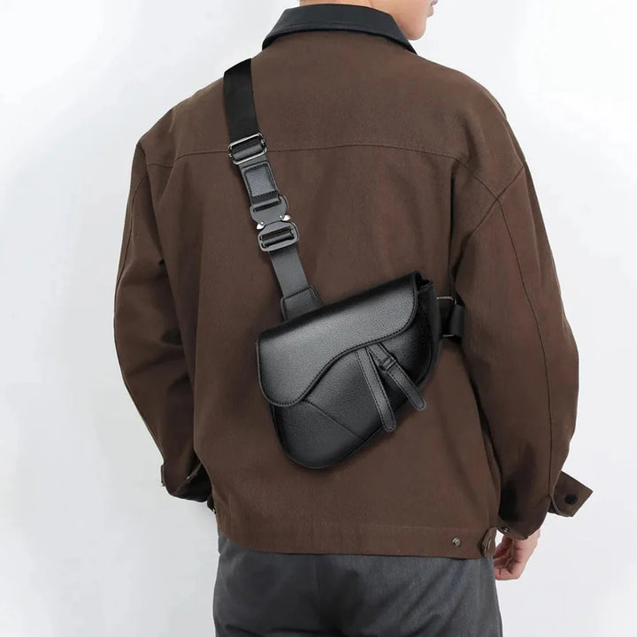 Men’s Leather Saddle Crossbody Bag