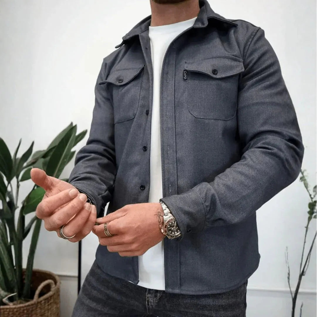 LS | Men’s Long-Sleeve Button-Up Overshirt