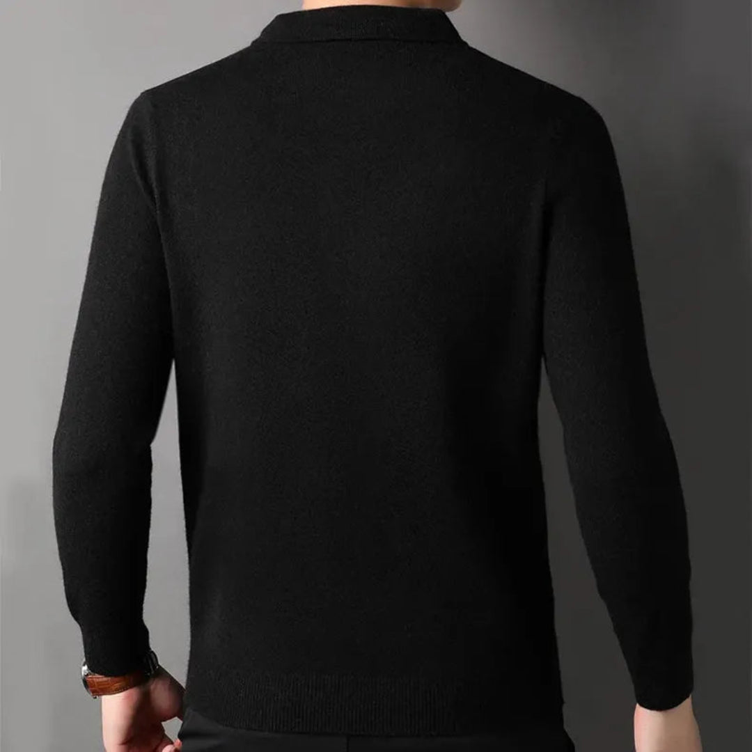 Men's Polo Collar Knit Sweater