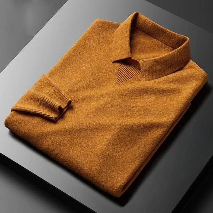 Men's Polo Collar Knit Sweater