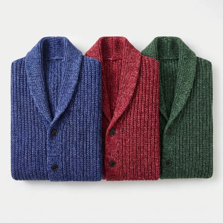 Men’s Thick Shawl-Collar Knit Cardigan Lion Style
