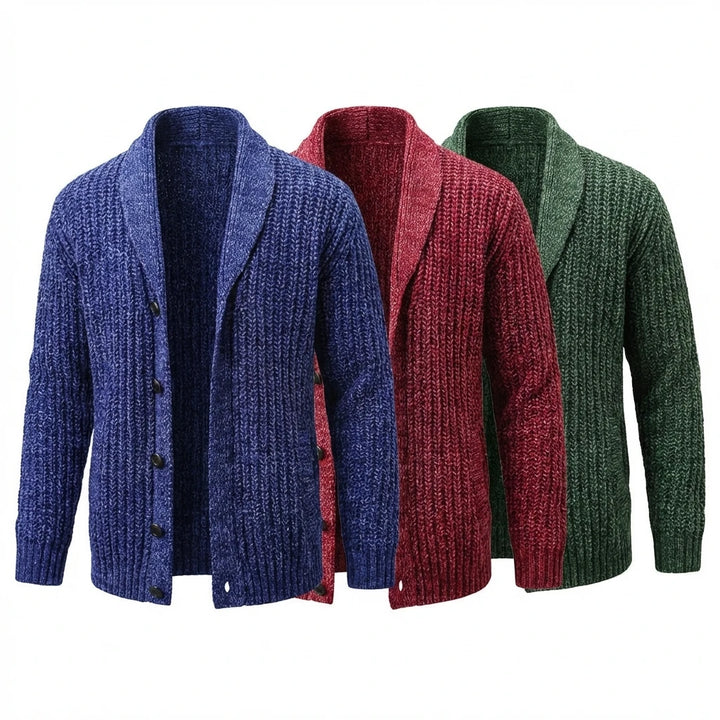 Men’s Thick Shawl-Collar Knit Cardigan Lion Style
