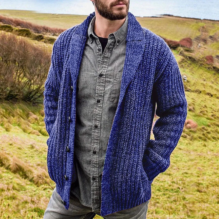 Men’s Thick Shawl-Collar Knit Cardigan