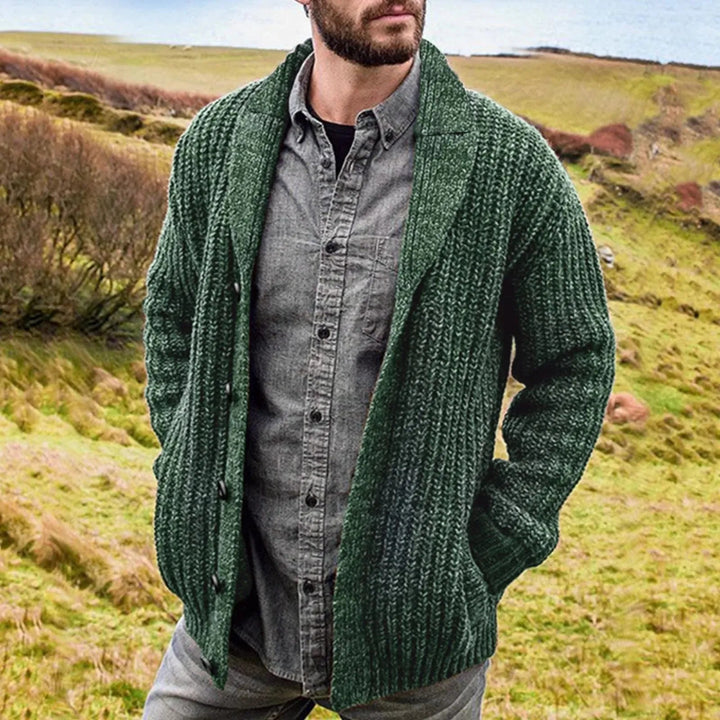 Men’s Thick Shawl-Collar Knit Cardigan