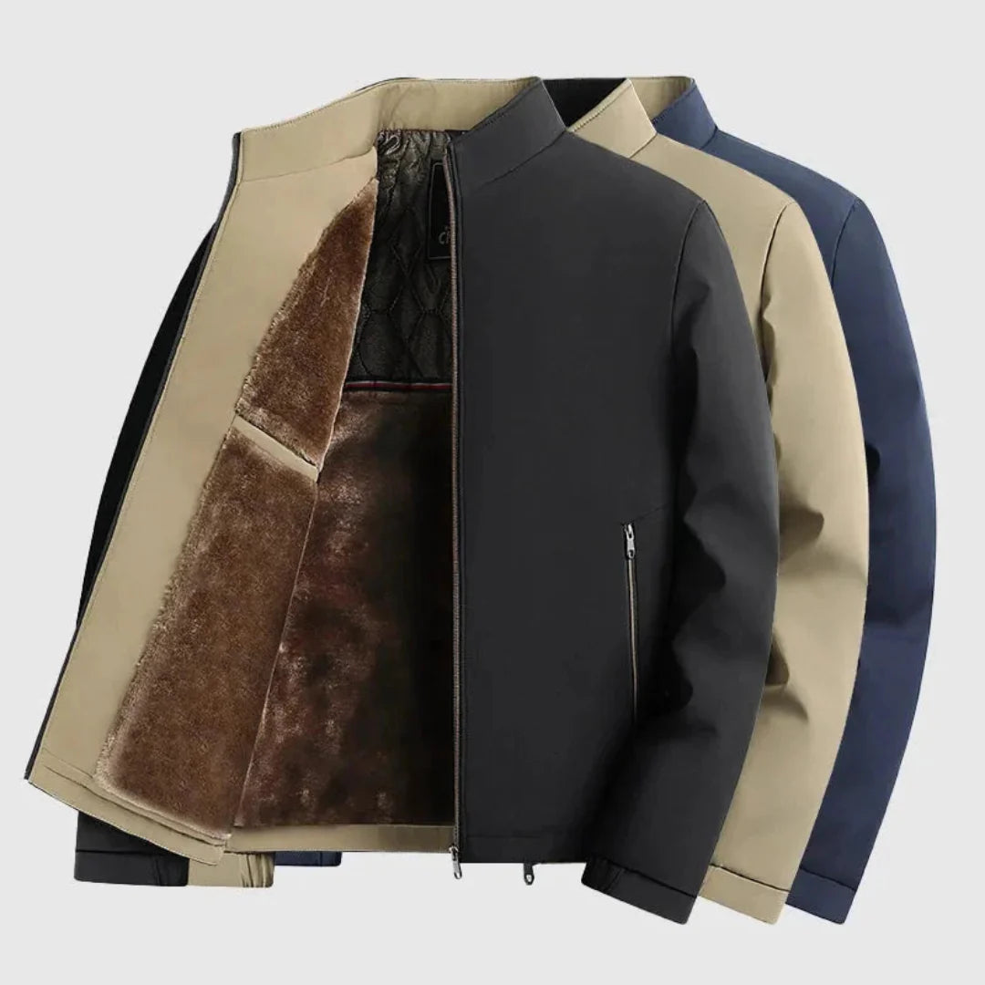 Men’s Windproof Faux Fur-Lined Jacket