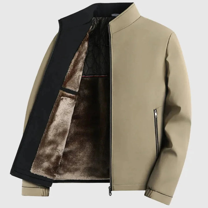 Men’s Windproof Faux Fur-Lined Jacket