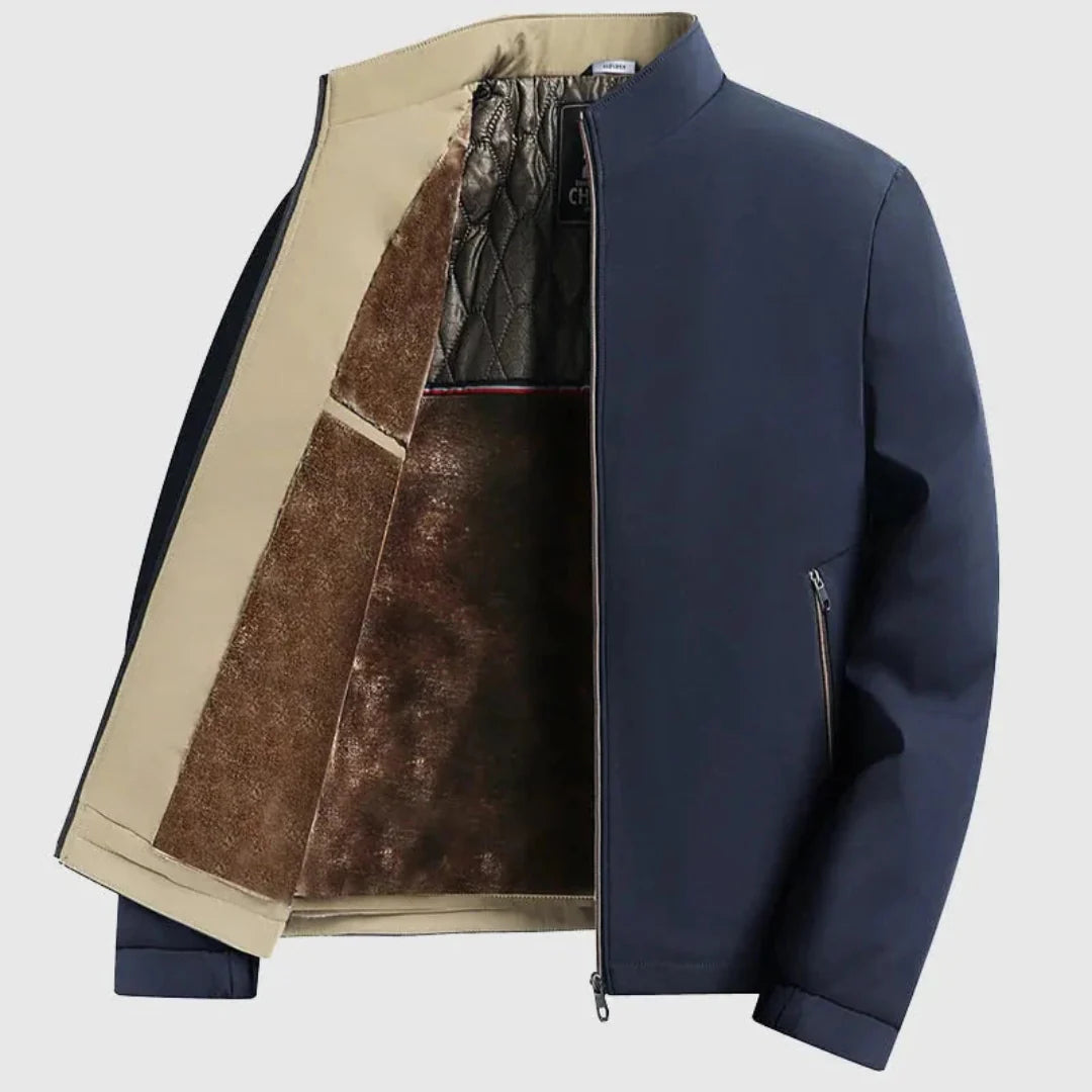 Men’s Windproof Faux Fur-Lined Jacket